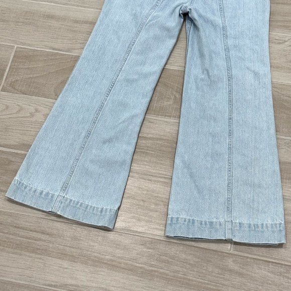 Ulla Johnson Claude Ombre Light Wash Flare Leg Denim Overalls in Women's Size 6 - Picture 13 of 16